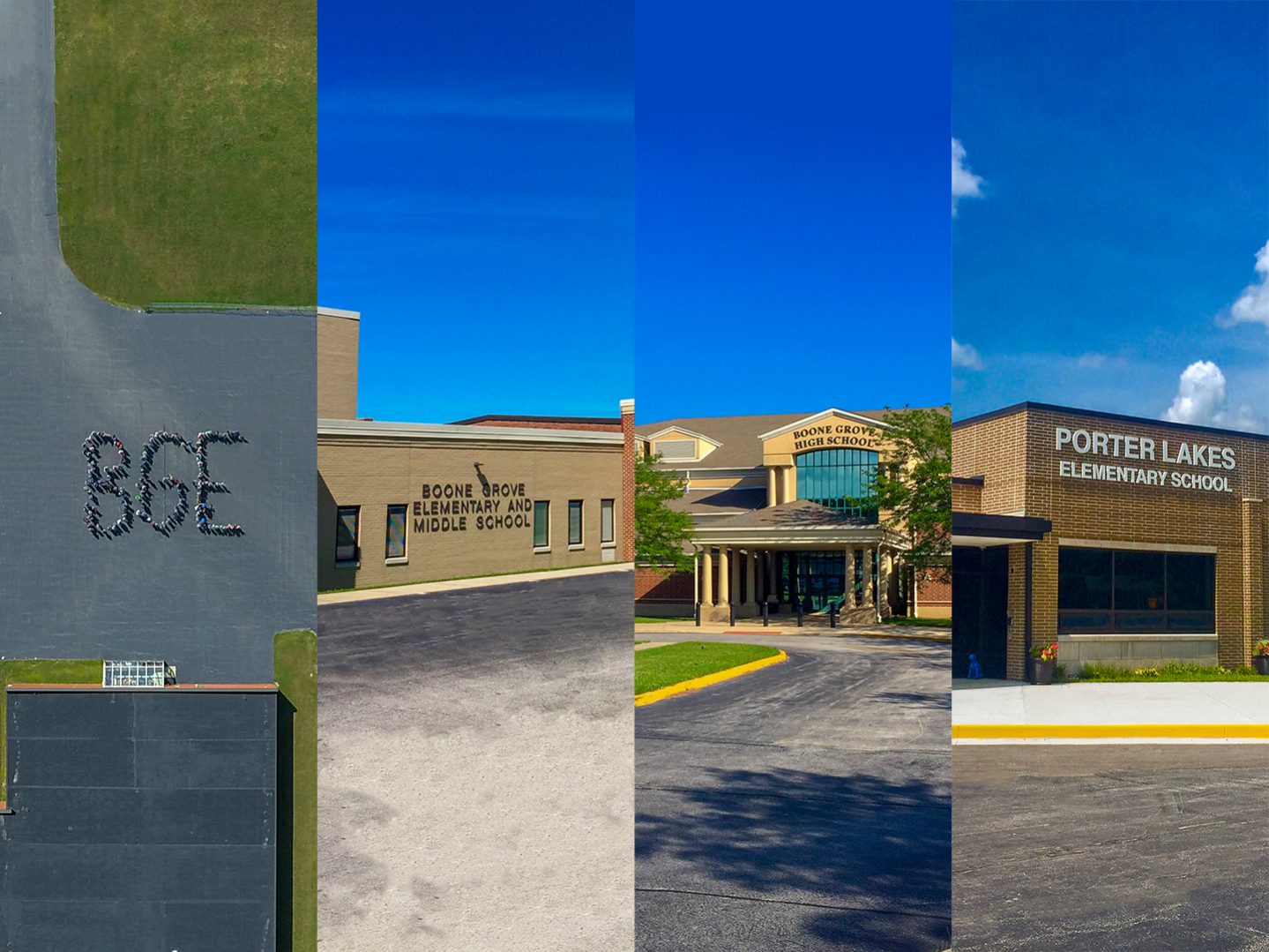 An Image of all four schools in the district.