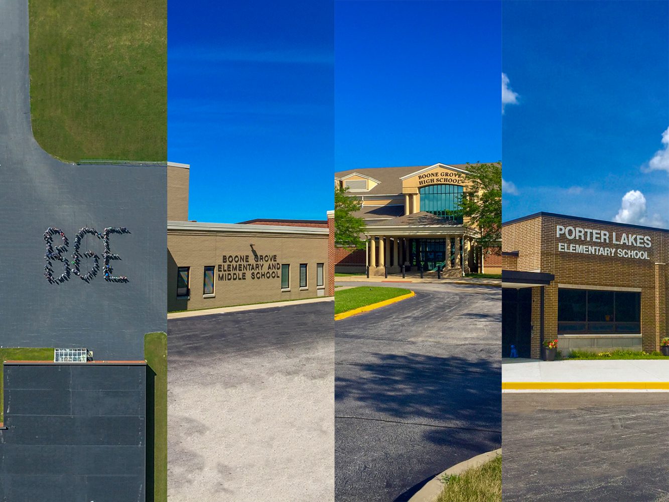 An Image of all four schools in the district.